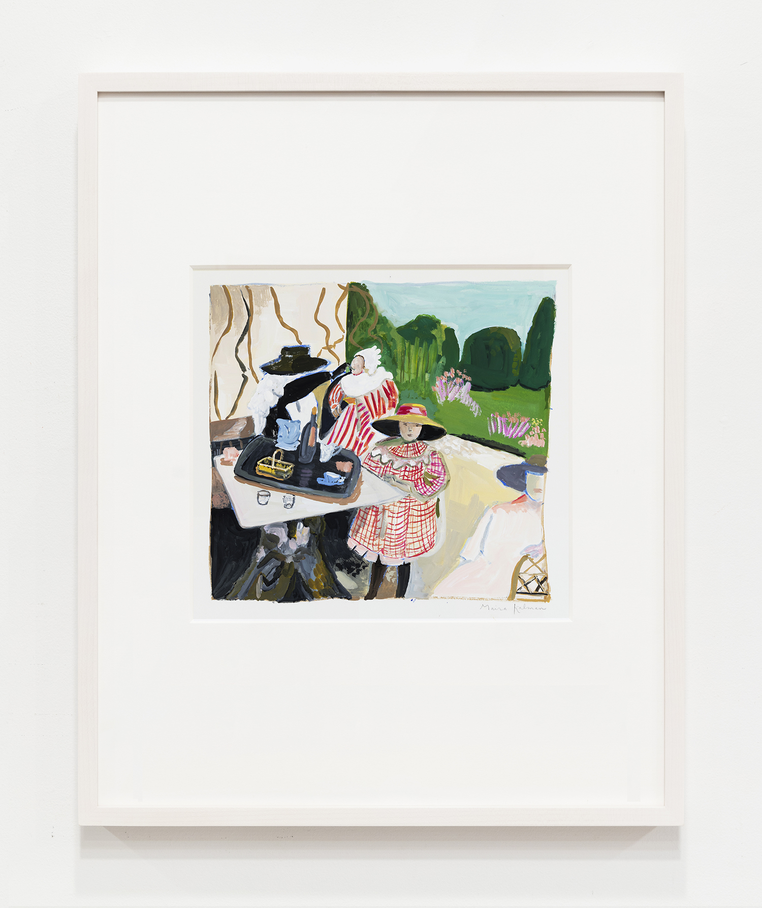 Maira Kalman Woman Holding Baby, 2021 Gouache Image Dimensions: 8 1/2 x 9 1/8 inches (21.6 x 23.2 cm) Framed Dimensions: 20 x 16 inches (50.8 x 40.6 cm)