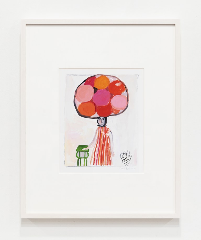 Woman Holding Hand on Green Table