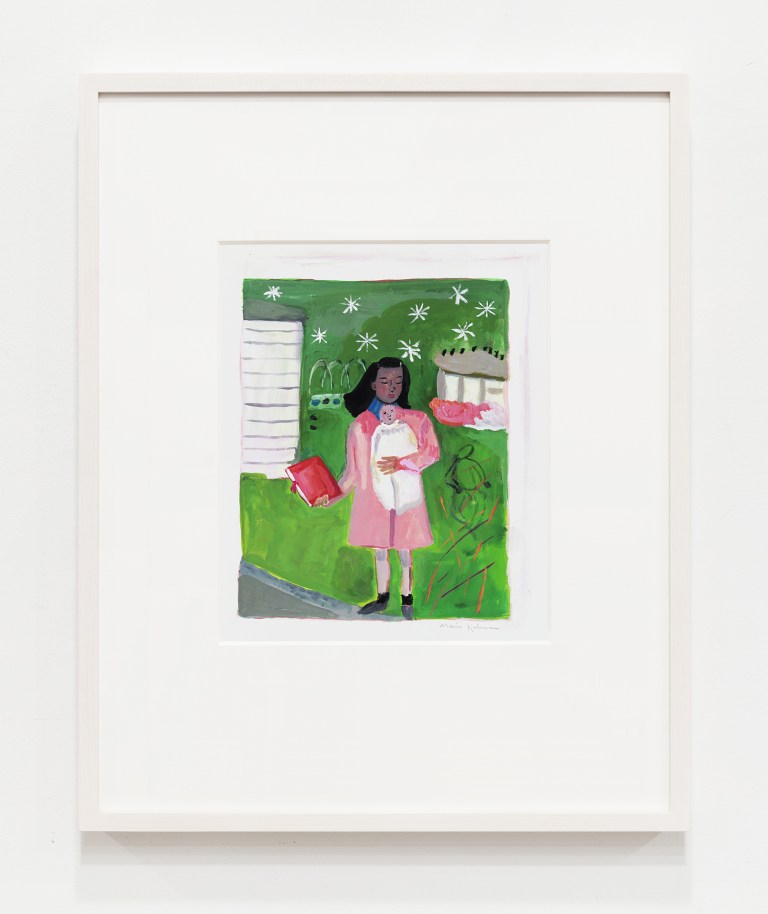 Girl Holding Doll and Book