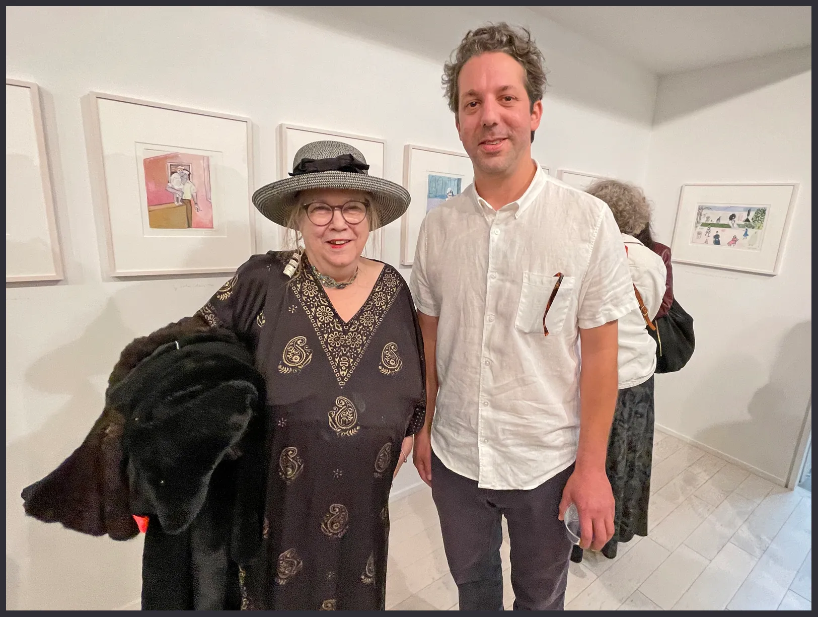A lovely guest with Kalman’s son, the filmmaker, writer, creative director, and museum curator Alex Kalman.