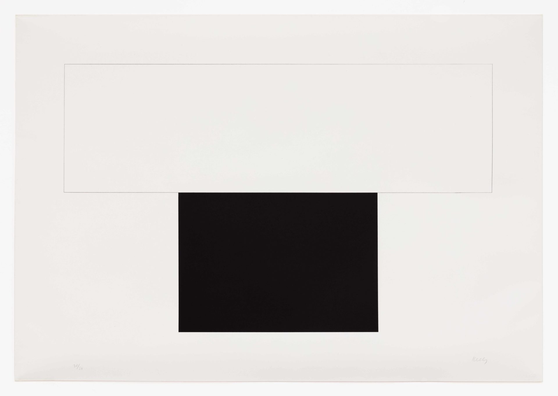 Ellsworth Kelly White Bar with Black, 1973 Lithograph 29 1/2 x 42 1/8 inches (74.9 x 107 cm) Edition 38 of 50