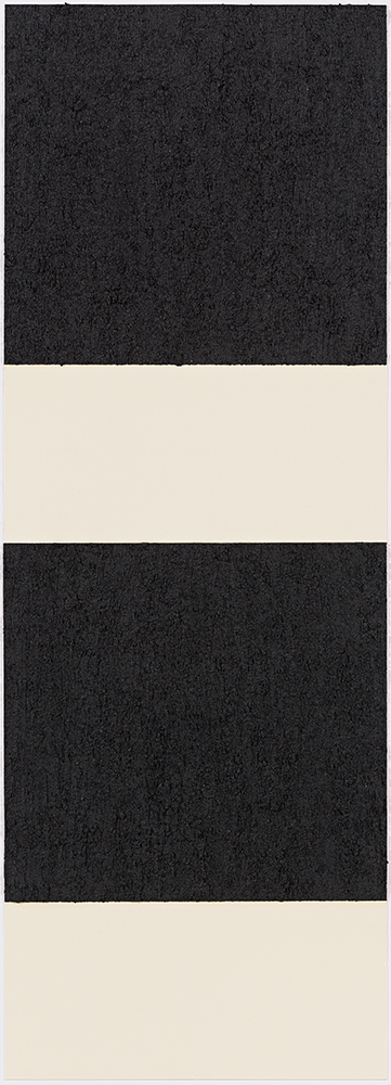 Richard Serra Reversal VII, 2015 Hand-applied Paintstik and silica on two sheet of handmade paper 42 x 15 inches (106.7 x 38.1 cm) Edition 42 of 50