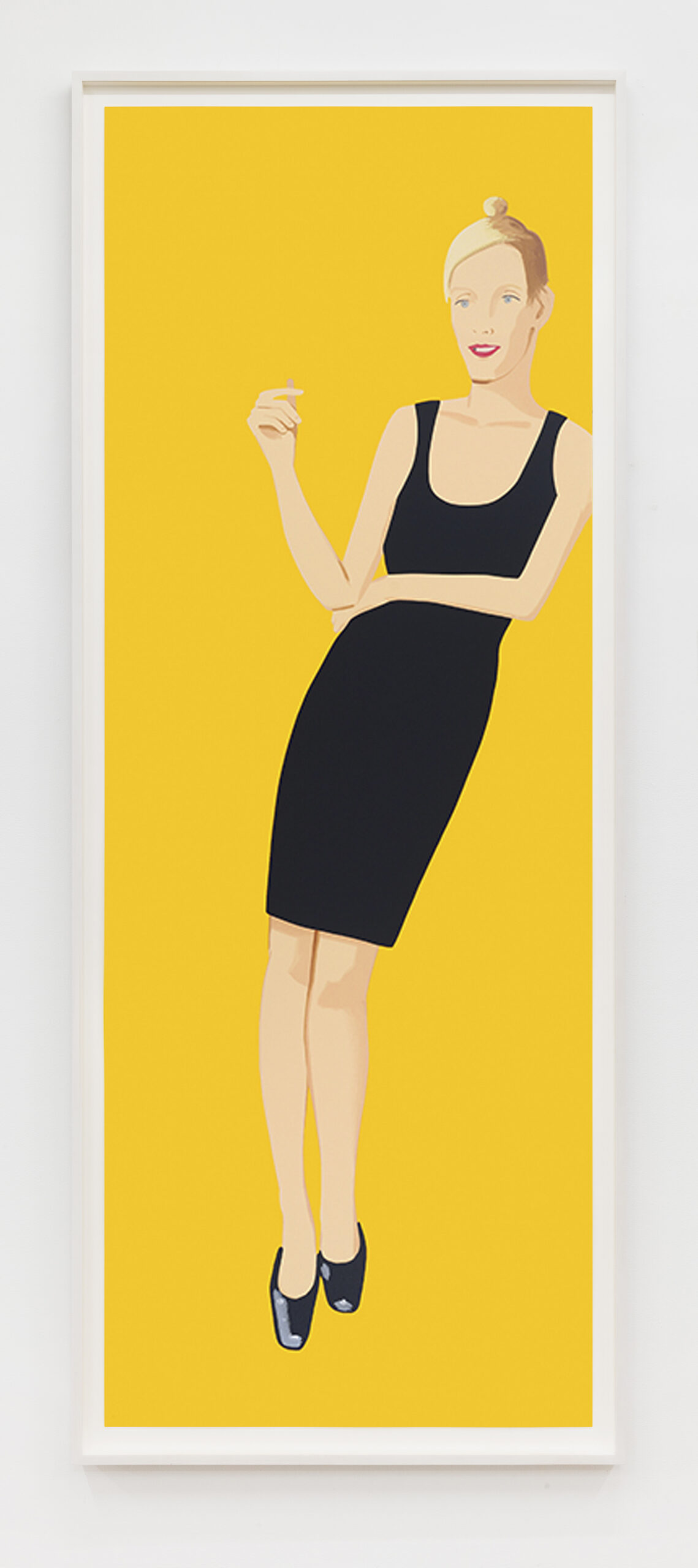 Alex Katz, Black Dress 3 (Oona), 2015 Silkscreen in 31 colors Paper Dimensions: 80 x 30 inches (203.2 x 76.2 cm) Framed Dimensions: 83 3/4 x 33 3/4 inches (212.7 x 85.7 cm) Edition of 35