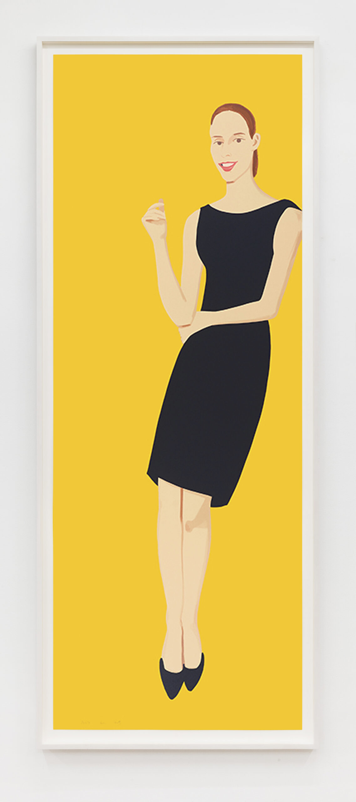 Alex Katz, Black Dress 5 (Ulla), 2015 Silkscreen in 31 colors Paper Dimensions: 80 x 30 inches (203.2 x 76.2 cm) Framed Dimensions: 83 3/4 x 33 3/4 inches (212.7 x 85.7 cm) Edition of 35
