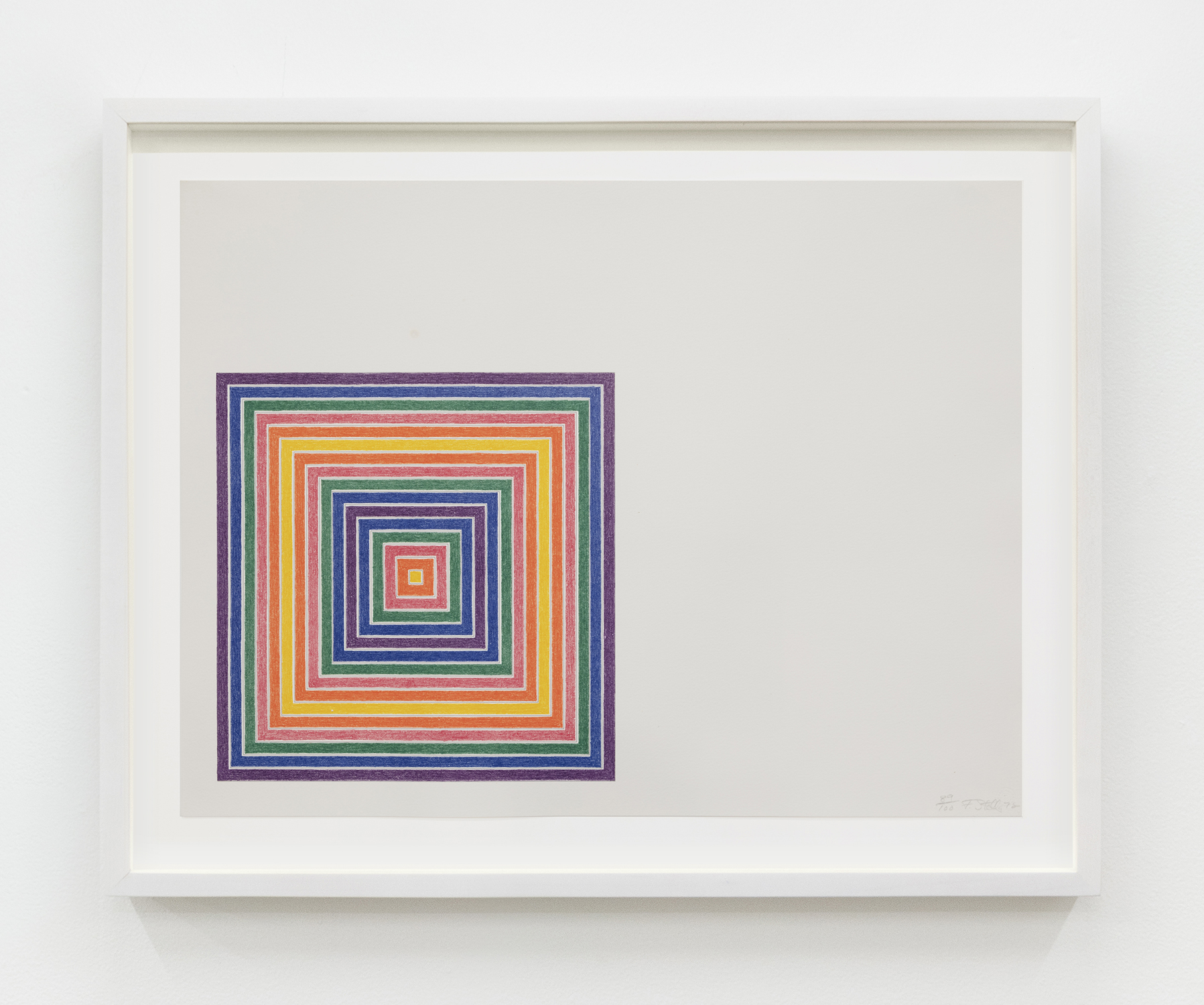 Frank Stella Honduras Lottery Co., from Multicolored Squares, 1972 Lithograph Image Dimensions: 16 x 21 3/4 inches (40.6 x 55.2 cm) Paper Dimensions: 40 1/2 x 55 1/8 inches (102.9 x 140 cm) Edition of 100