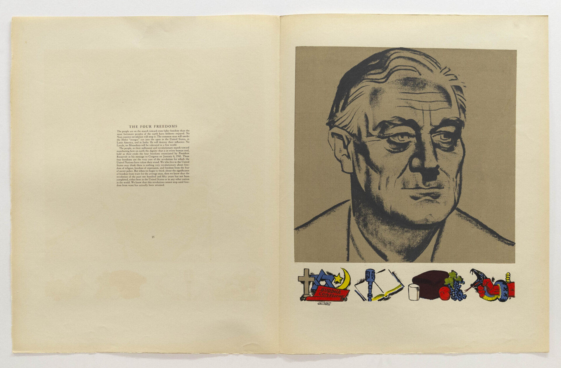 Hugo Gellert The Four Freedoms, 1943 Silkscreen 15 x 13 inches (38.1 x 33 cm) Edition of 54