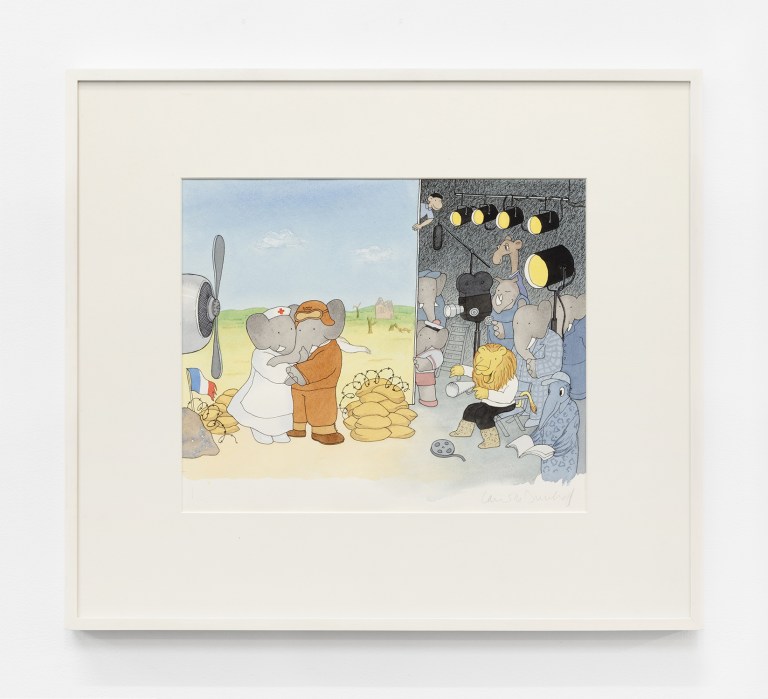 Farewell to Babar, published in Babar in Hollywood Calendar LDB-BH-02 framed