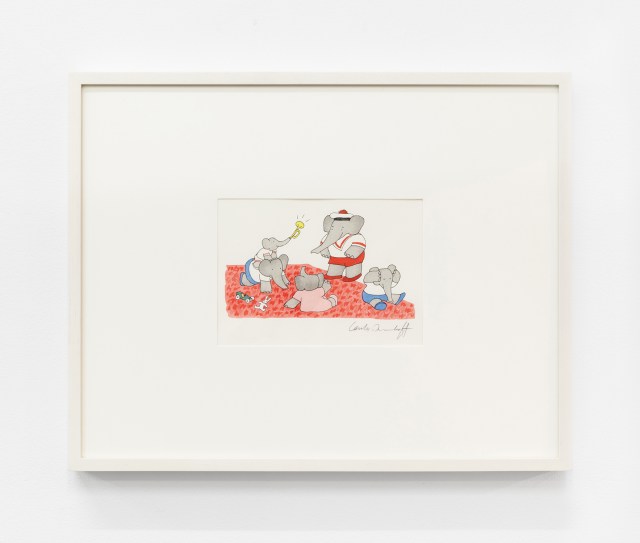 “Sometimes Isabelle’s brothers and sister were exasperated with all the noise she made, shouting and blowing her trumpet.”, published in Babar’s Little Girl