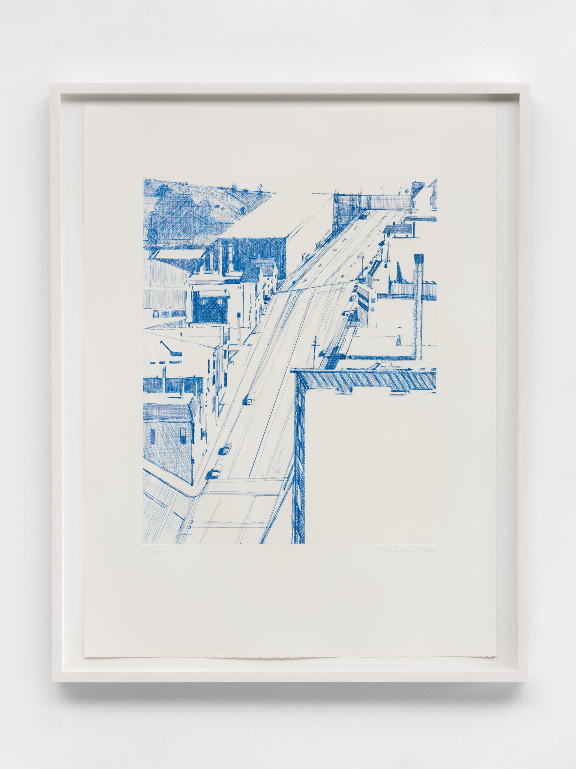 Wayne Thiebaud Down 18th, 1979 Etching Image Dimensions: 29 7/8 x 22 3/8 inches (75.9 x 56.8 cm) Framed Dimensions: 32 3/8 x 25 5/8 inches (82.2 x 65.1 cm) Edition of 50
