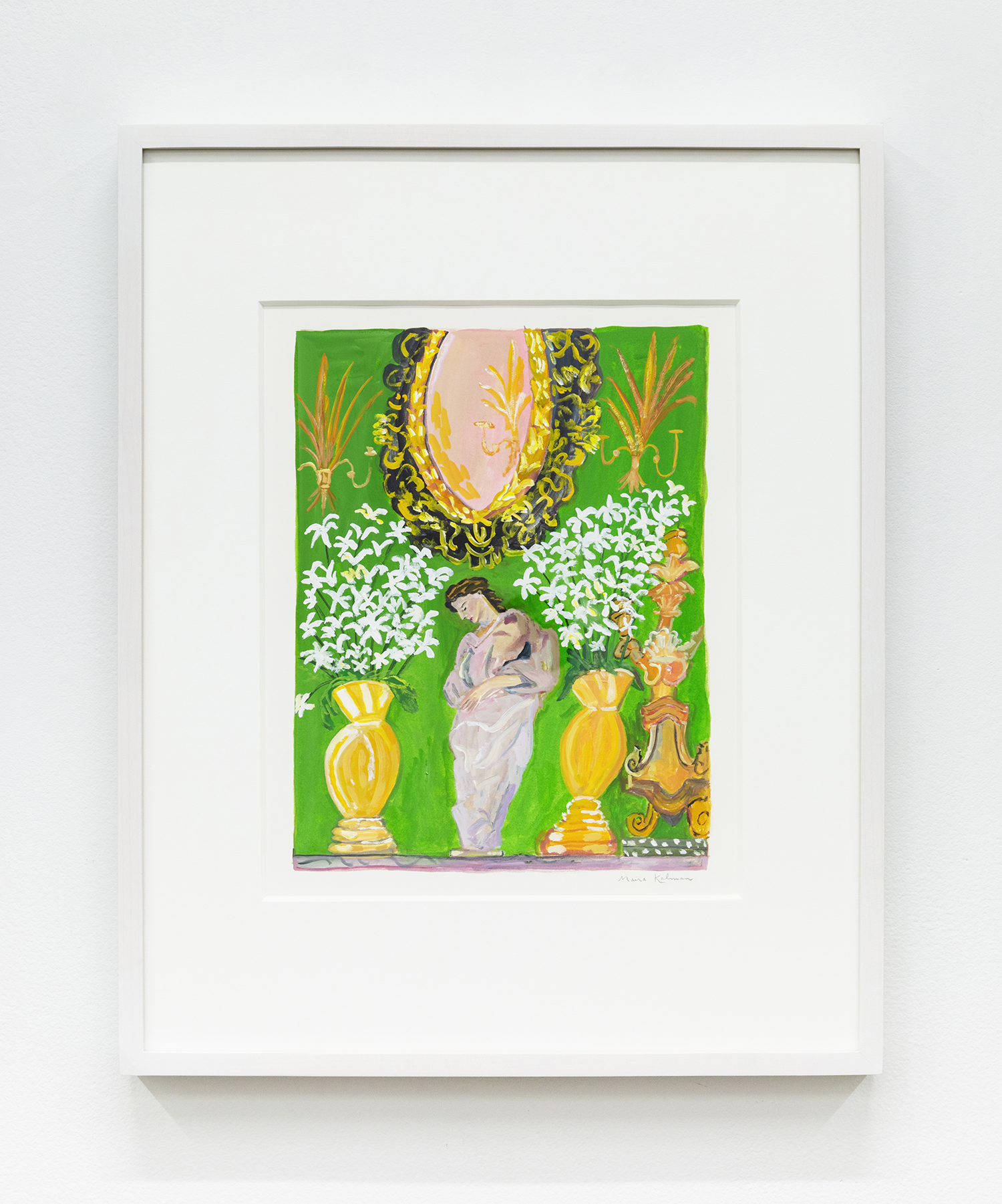 Maira Kalman Mantel of Sorrow, 2023 Gouache Image Dimensions: 11 1/2 x 8 5/8 inches (29.2 x 21.9 cm) Paper Dimensions: 15 x 11 5/8 inches (38.1 x 29.5 cm) Framed Dimensions: 20 x 16 inches (50.8 x 40.6 cm) $10,000