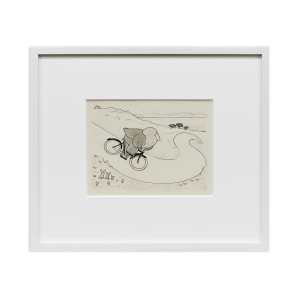 Study for “After having pedalled several miles, he finds a pleasant spot and decides to rest.” from Babar and his Children
