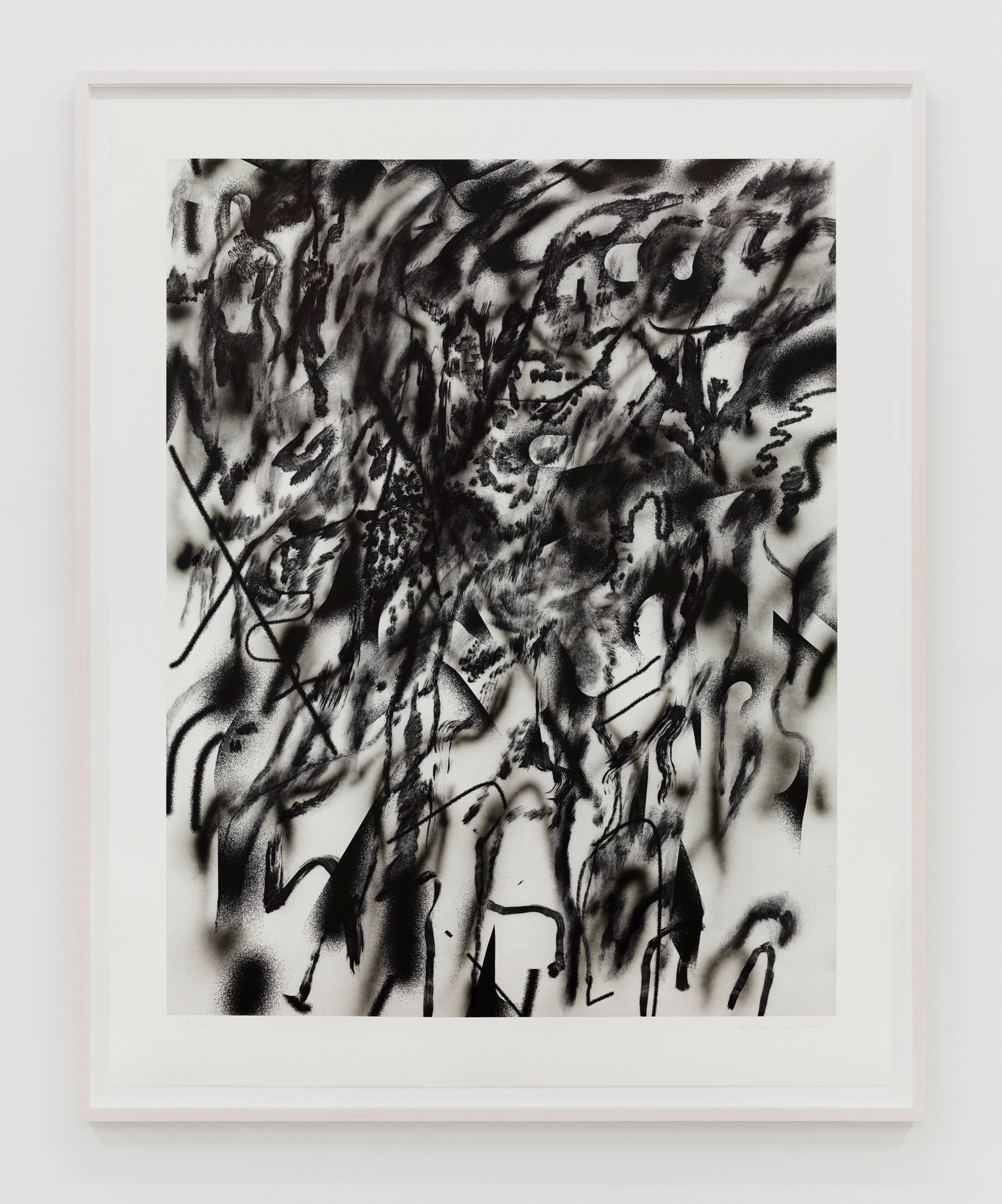 Julie Mehretu Corner of Lake and Minnehaha (smoke), 2022 Screenprint Image Dimensions: 47 x 37 inches (119.4 x 94 cm) Paper Dimensions: 54 3/4 x 43 1/2 inches (139.1 x 110.5 cm) Framed Dimensions: 57 3/4 x 46 1/2 inches (146.7 x 118.1 cm) Edition of 45