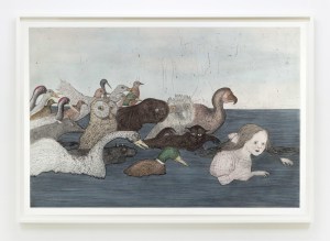 Kiki Smith Pool of Tears 2, 2000 Etching, aquatint, drypoint, and sanding with watercolor Image Dimensions: 47 3/4 x 71 11/16 inches (121.3 x 182.1 cm) Paper Dimensions: 51 x 74 3/4 inches (129.5 x 189.9 cm) Framed Dimensions: 54 1/2 x 78 1/4 inches (138.4 x 198.8 cm) Edition of 29