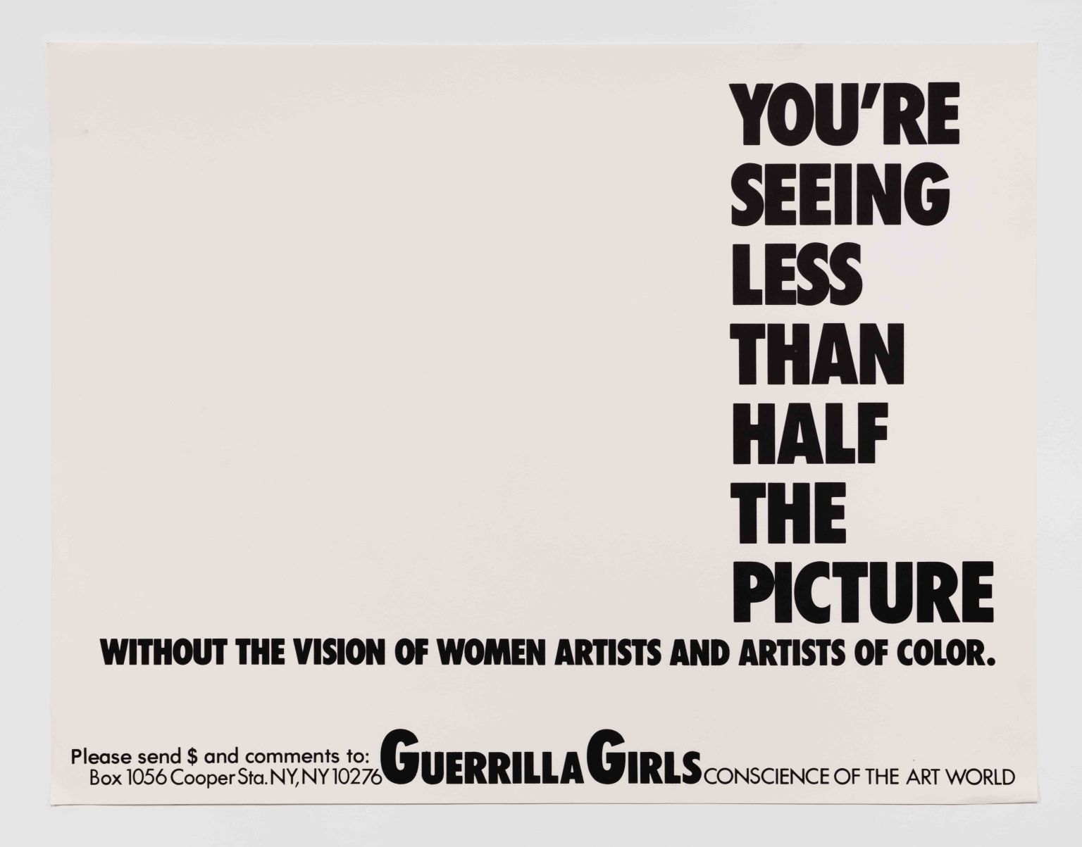 “You’re Seeing Less Than Half the Picture” from the Guerrilla Girls Talk Back portfolio