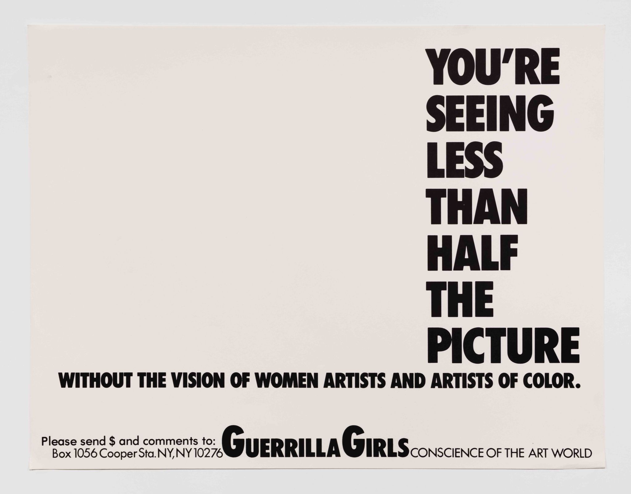 “You’re Seeing Less Than Half the Picture” from the Guerrilla Girls Talk Back portfolio