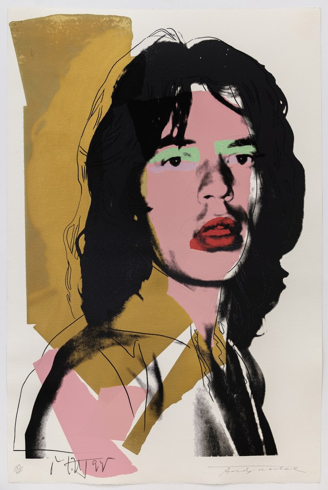 Andy Warhol Mick Jagger, 1975 Silkscreen on Arches Aquarelle paper 43 1/2 x 29 inches (110.5 x 73.7 cm) Edition of 250, plus 50 APs
