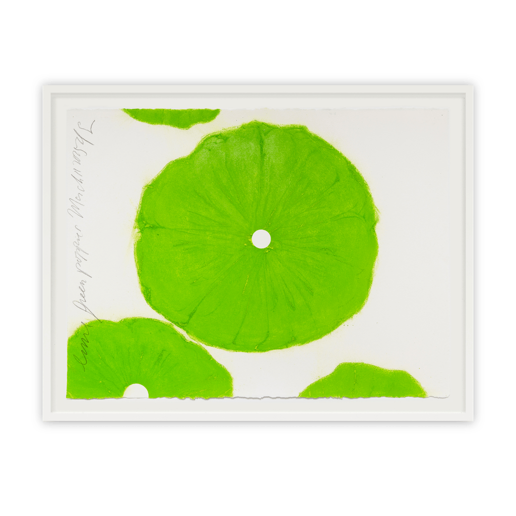 Donald Sultan Lime Green Poppies March 11 2025, 2025 Conté on paper 22 x 30 inches (57.2 x 76.2 cm)