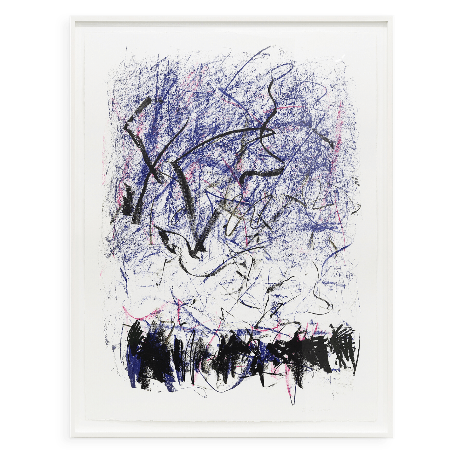 Joan Mitchell Bedford III, 1981 Lithograph Paper Dimensions: 42 3/4 x 32 5/8 inches (108.6 x 82.9 cm) Framed Dimensions: 45 1/2 x 35 1/2 inches (115.6 x 90.2 cm) Edition of 70