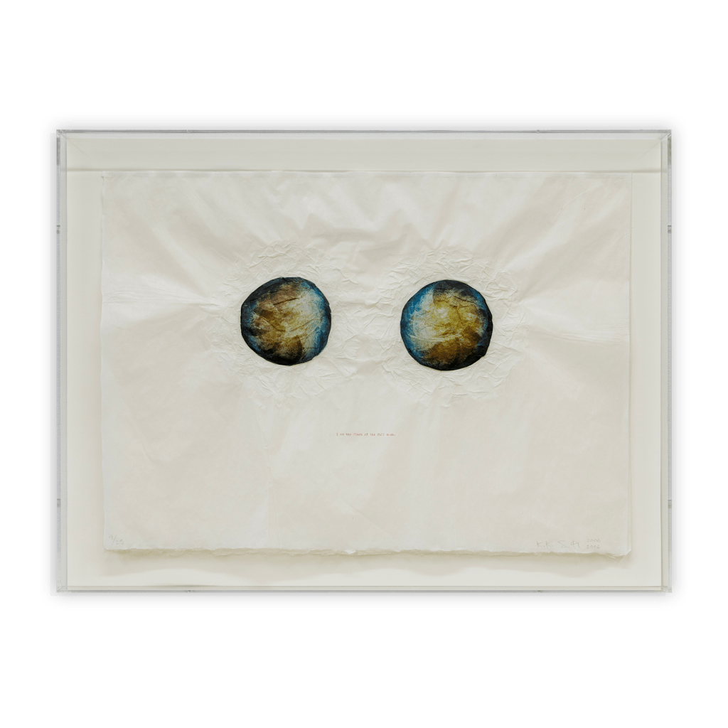 Kiki Smith Europa 2000-2006 Dimensional 4 color photogravure with lithograph Image Dimensions: 21 1/4 x 29 1/4 inches (54 x 74.3 cm) Paper Dimensions: 21 1/4 x 29 1/4 inches (54 x 74.3 cm) Framed Dimensions: 25 1/8 x 33 1/8 x 2 3/4 inches (63.8 x 84.1 x 7 cm) Edition of 25