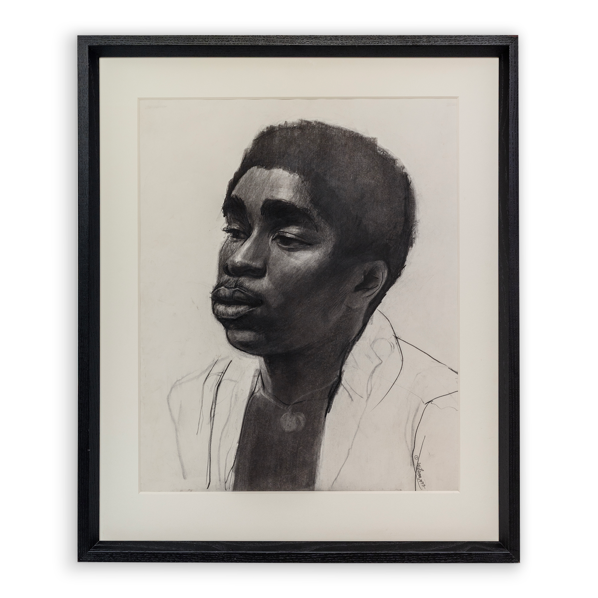John Wilson Morgan, 1973 Charcoal on paper Image Dimensions: 24 x 18 3/4 inches (61 x 47.6 cm) Framed Dimensions: 29 1/2 x 24 7/8 inches (74.9 x 63.2 cm)
