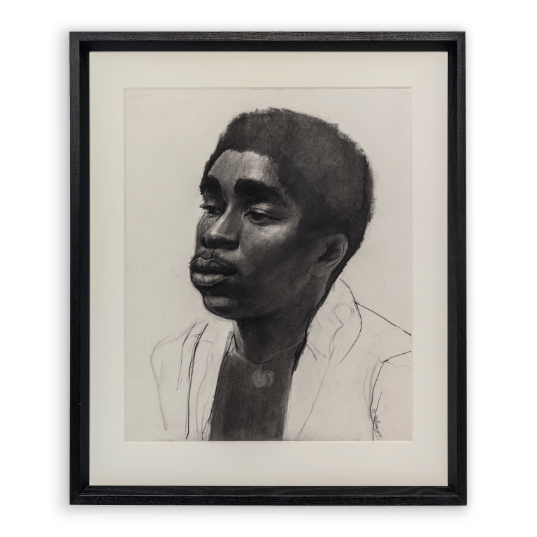 John Wilson Morgan, 1973 Charcoal on paper Image Dimensions: 24 x 18 3/4 inches (61 x 47.6 cm) Framed Dimensions: 29 1/2 x 24 7/8 inches (74.9 x 63.2 cm)