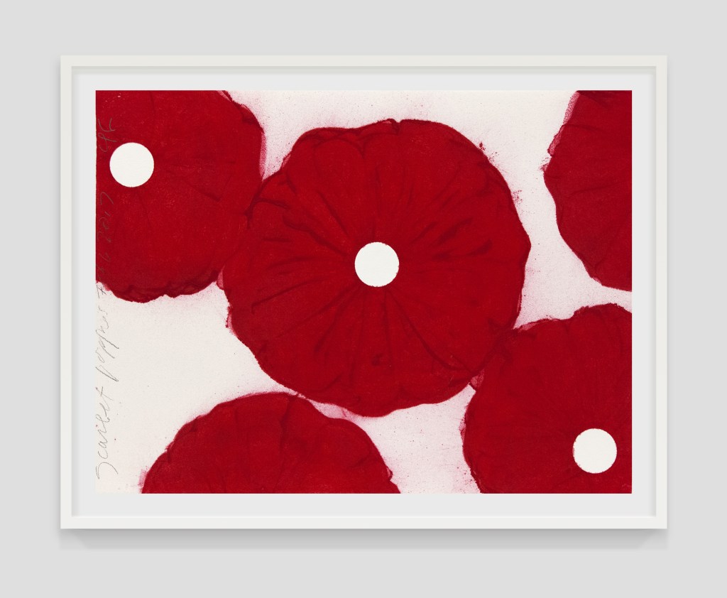Donald Sultan Scarlet Poppies Feb 6 2017, 2017 Conte crayon on paper 22 1/2 x 30 inches (57.2 x 76.2 cm)
